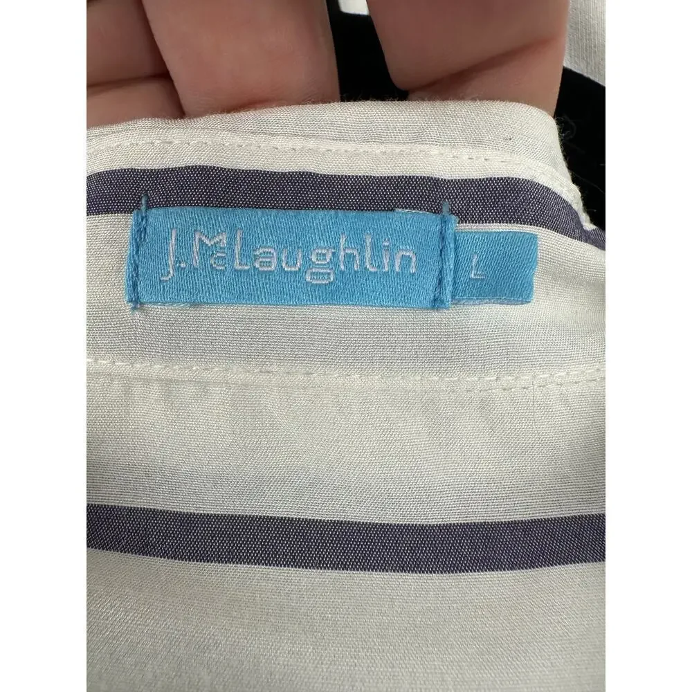 J. McLaughlin Madeline Stripe silk blend blouse